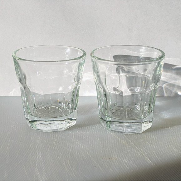 IKEA Other - Set Of Two (2) Ikea Shot Glasses Clear Classic Shape Thick Tapered Faceted